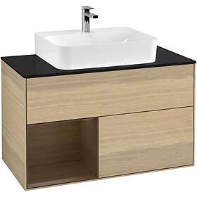 Villeroy & Boch Tvättställsskåp Finion med 2 Lådor Hylla och Bänkskiva för Centrerat G112GNPC