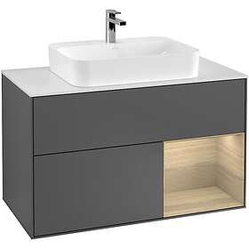 Villeroy & Boch Tvättställsskåp Finion med 2 Lådor Hylla och Bänkskiva för Ytmonterat F371PCGK