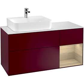 Villeroy & Boch Tvättställsskåp Finion med 3 Lådor Hylla och Bänkskiva för Ocentrerat F151PCHB