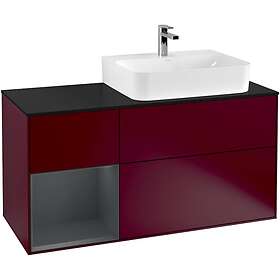 Villeroy & Boch Tvättställsskåp Finion med 3 Lådor Hylla och Bänkskiva för Ocentrerat F142HGHB