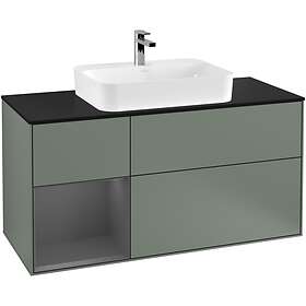 Villeroy & Boch Tvättställsskåp Finion med 3 Lådor Hylla och Bänkskiva för Ytmonterat G412GKGM