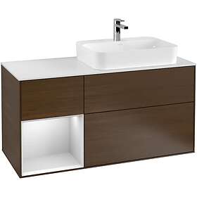 Villeroy & Boch Tvättställsskåp Finion med 3 Lådor Hylla och Bänkskiva för Ocentrerat Ytmonterat F391MTGN