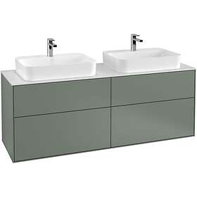 Villeroy & Boch Tvättställsskåp Finion med 4 Lådor och Bänkskiva för Två Ytmonterade F43100GM