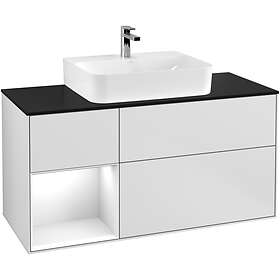 Villeroy & Boch Tvättställsskåp Finion med 3 Lådor Hylla och Bänkskiva för Centrerat G162GFMT