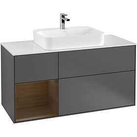 Villeroy & Boch Tvättställsskåp Finion med 3 Lådor Hylla och Bänkskiva för Ytmonterat F411GNGK