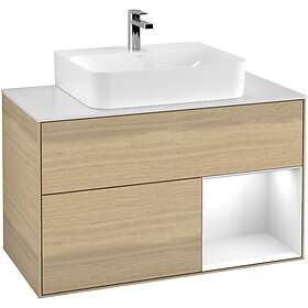 Villeroy & Boch Tvättställsskåp Finion med 2 Lådor Hylla och Bänkskiva för Centrerat F121GFPC