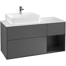 Villeroy & Boch Tvättställsskåp Finion med 3 Lådor Hylla och Bänkskiva för Ocentrerat F151PDGK