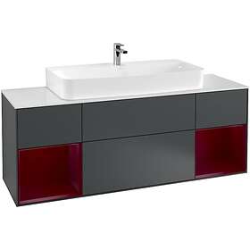 Villeroy & Boch Tvättställsskåp Finion med Två Hyllor och Bänkskiva för Centrerat F211HBHG