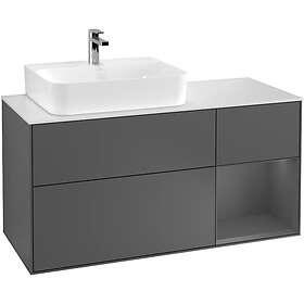 Villeroy & Boch Tvättställsskåp Finion med 3 Lådor Hylla och Bänkskiva för Ocentrerat F151GKGK