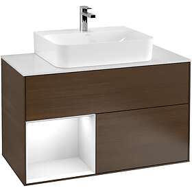 Villeroy & Boch Tvättställsskåp Finion med 2 Lådor Hylla och Bänkskiva för Centrerat F111GFGN