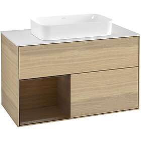 Villeroy & Boch Tvättställsskåp Finion med 2 Lådor Hylla och Bänkskiva för Fristående F241GNPC