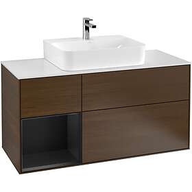 Villeroy & Boch Tvättställsskåp Finion med 3 Lådor Hylla och Bänkskiva för Centrerat F161PDGN