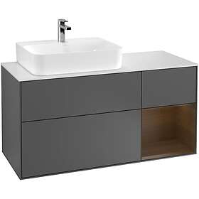 Villeroy & Boch Tvättställsskåp Finion med 3 Lådor Hylla och Bänkskiva för Ocentrerat F151GNGK