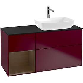 Villeroy & Boch Tvättställsskåp Finion med 3 Lådor Hylla och Bänkskiva för Ocentrerat från Artis Collaro F802GNHB