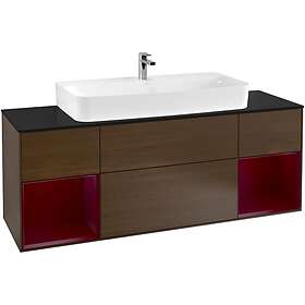 Villeroy & Boch Tvättställsskåp Finion med Två Hyllor och Bänkskiva för Centrerat F212HBGN