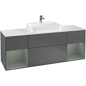 Villeroy & Boch Tvättställsskåp Finion med Två Hyllor och Bänkskiva för Ytmonterat G451GMGK