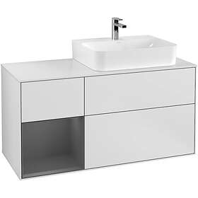 Villeroy & Boch Tvättställsskåp Finion med 3 Lådor Hylla och Bänkskiva för Ocentrerat F141GKMT