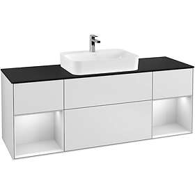 Villeroy & Boch Tvättställsskåp Finion med Två Hyllor och Bänkskiva för Ytmonterat F452MTMT