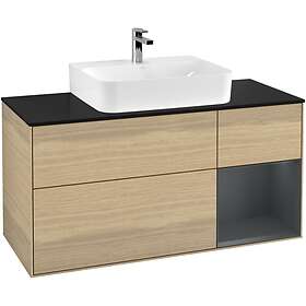 Villeroy & Boch Tvättställsskåp Finion med 3 Lådor Hylla och Bänkskiva för Centrerat F172HGPC