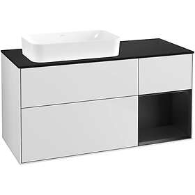 Villeroy & Boch Tvättställsskåp Finion med 3 Lådor Hylla och Bänkskiva för Ocentrerat Fristående G692PDMT