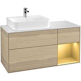 Villeroy & Boch Tvättställsskåp Finion med 3 Lådor Hylla och Bänkskiva för Ocentrerat G151HFPC