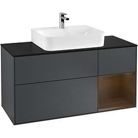 Villeroy & Boch Tvättställsskåp Finion med 3 Lådor Hylla och Bänkskiva för Centrerat F172GNHG