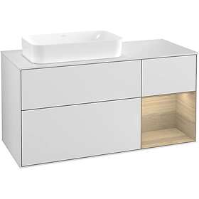 Villeroy & Boch Tvättställsskåp Finion med 3 Lådor Hylla och Bänkskiva för Ocentrerat Fristående F281PCMT