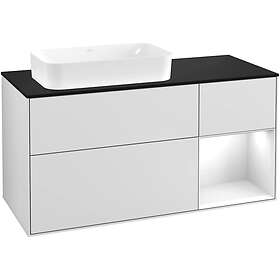 Villeroy & Boch Tvättställsskåp Finion med 3 Lådor Hylla och Bänkskiva för Ocentrerat Fristående G282GFMT