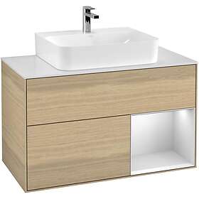 Villeroy & Boch Tvättställsskåp Finion med 2 Lådor Hylla och Bänkskiva för Centrerat G121MTPC