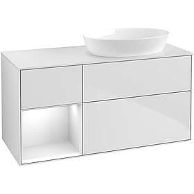 Villeroy & Boch Tvättställsskåp Finion med 3 Lådor Hylla och Bänkskiva för Ocentrerat från Artis Collaro FA41GFMT