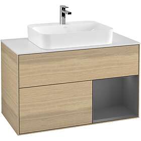 Villeroy & Boch Tvättställsskåp Finion med 2 Lådor Hylla och Bänkskiva för Ytmonterat F371GKPC
