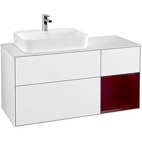 Villeroy & Boch Tvättställsskåp Finion med 3 Lådor Hylla och Bänkskiva för Ocentrerat Ytmonterat F401HBGF
