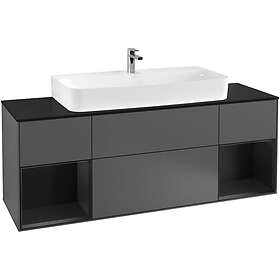 Villeroy & Boch Tvättställsskåp Finion med Två Hyllor och Bänkskiva för Centrerat G212PDGK
