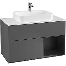 Villeroy & Boch Tvättställsskåp Finion med 2 Lådor Hylla och Bänkskiva för Ytmonterat F371PDGK