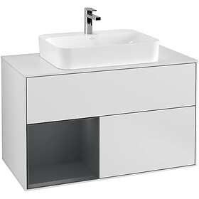 Villeroy & Boch Tvättställsskåp Finion med 2 Lådor Hylla och Bänkskiva för Ytmonterat F361HGMT