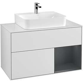 Villeroy & Boch Tvättställsskåp Finion med 2 Lådor Hylla och Bänkskiva för Centrerat G121HGMT