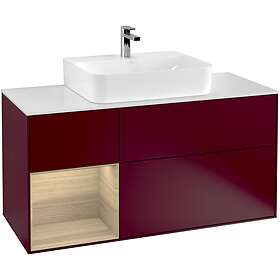 Villeroy & Boch Tvättställsskåp Finion med 3 Lådor Hylla och Bänkskiva för Centrerat F161PCHB