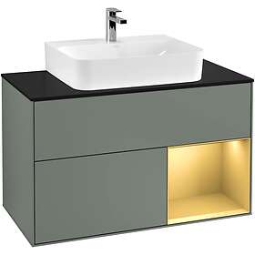 Villeroy & Boch Tvättställsskåp Finion med 2 Lådor Hylla och Bänkskiva för Centrerat F122HFGM