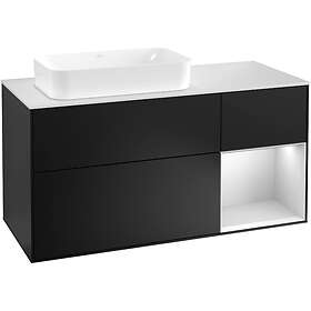 Villeroy & Boch Tvättställsskåp Finion med 3 Lådor Hylla och Bänkskiva för Ocentrerat Fristående F281MTPD