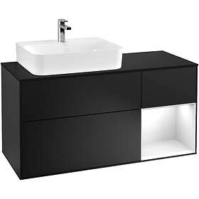 Villeroy & Boch Tvättställsskåp Finion med 3 Lådor Hylla och Bänkskiva för Ocentrerat F152GFPD