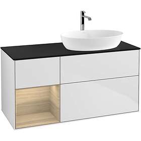 Villeroy & Boch Tvättställsskåp Finion med 3 Lådor Hylla och Bänkskiva för Ocentrerat från Artis Collaro GA42PCMT