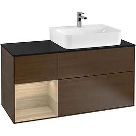 Villeroy & Boch Tvättställsskåp Finion med 3 Lådor Hylla och Bänkskiva för Ocentrerat F142PCGN