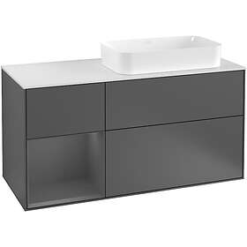 Villeroy & Boch Tvättställsskåp Finion med 3 Lådor Hylla och Bänkskiva för Ocentrerat Fristående G271GKGK