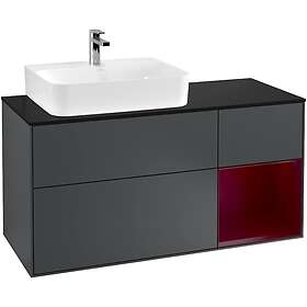 Villeroy & Boch Tvättställsskåp Finion med 3 Lådor Hylla och Bänkskiva för Ocentrerat F152HBHG