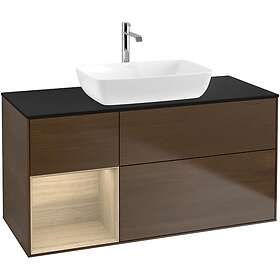 Villeroy & Boch Tvättställsskåp Finion med 3 Lådor Hylla och Bänkskiva för Fristående från Artis Collaro F822PCGN