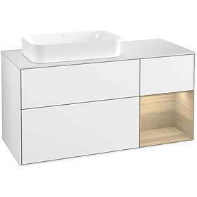 Villeroy & Boch Tvättställsskåp Finion med 3 Lådor Hylla och Bänkskiva för Ocentrerat Fristående F691PCGF