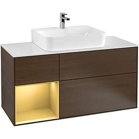 Villeroy & Boch Tvättställsskåp Finion med 3 Lådor Hylla och Bänkskiva för Centrerat G161HFGN