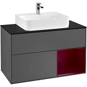Villeroy & Boch Tvättställsskåp Finion med 2 Lådor Hylla och Bänkskiva för Centrerat G122HBGK
