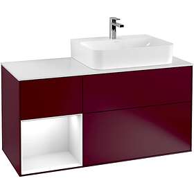 Villeroy & Boch Tvättställsskåp Finion med 3 Lådor Hylla och Bänkskiva för Ocentrerat F141GFHB