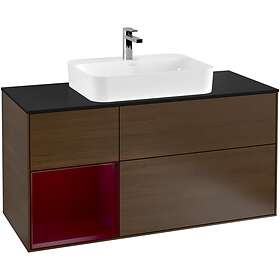 Villeroy & Boch Tvättställsskåp Finion med 3 Lådor Hylla och Bänkskiva för Ytmonterat F412HBGN